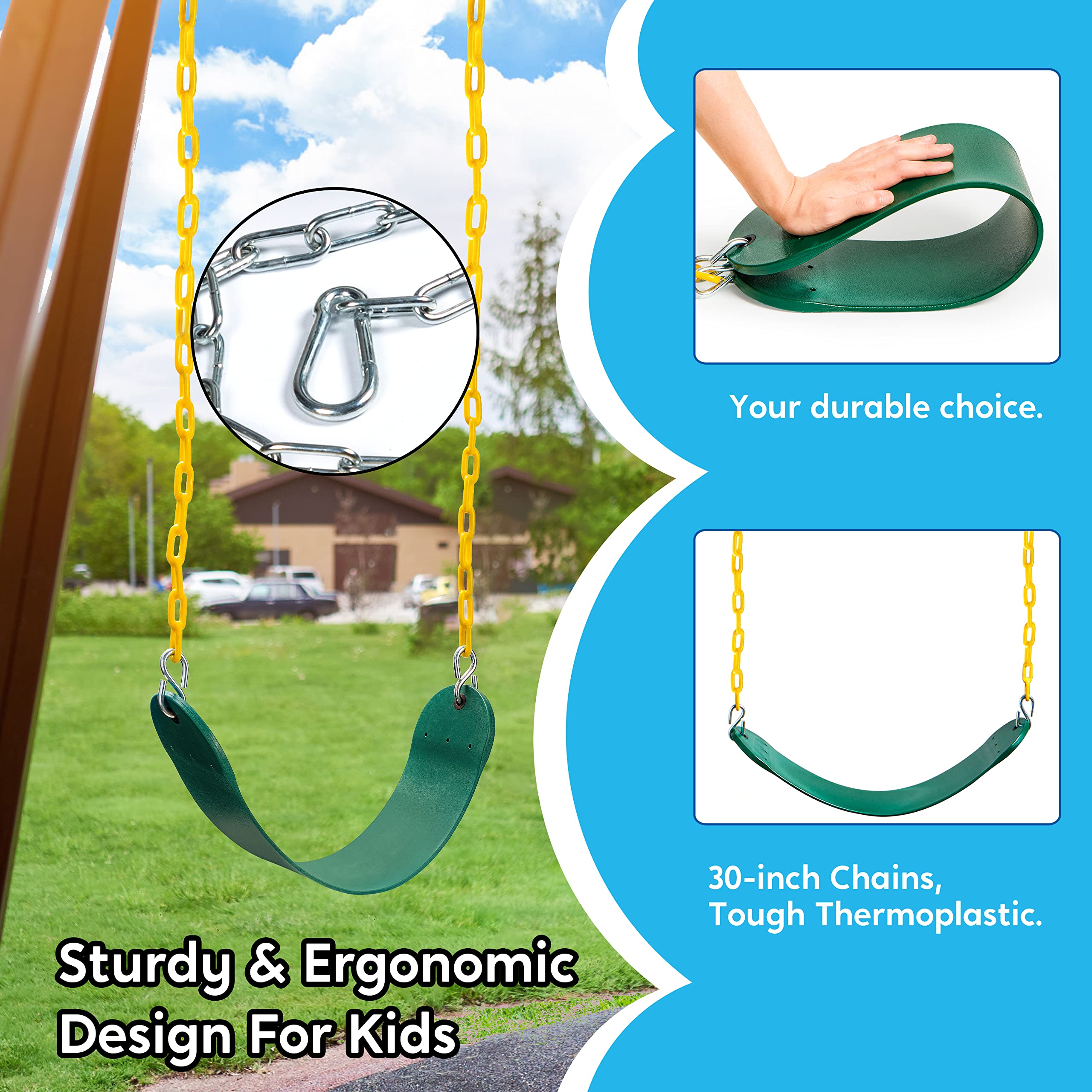 TURFEE swing board, 26.5 by 5.5 inches, for comfortable seating