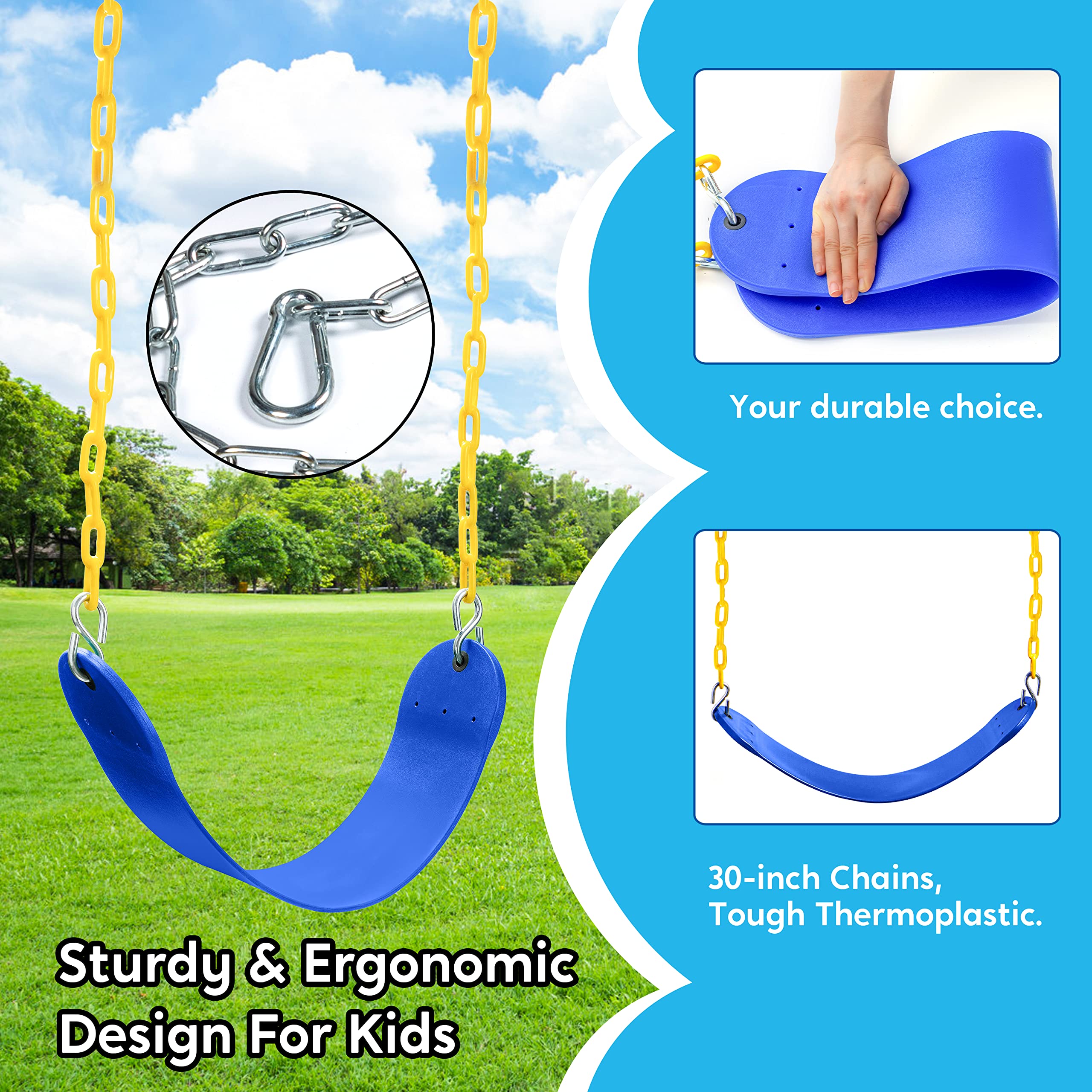 TURFEE thermoplastic-coated chains resist weather and wear