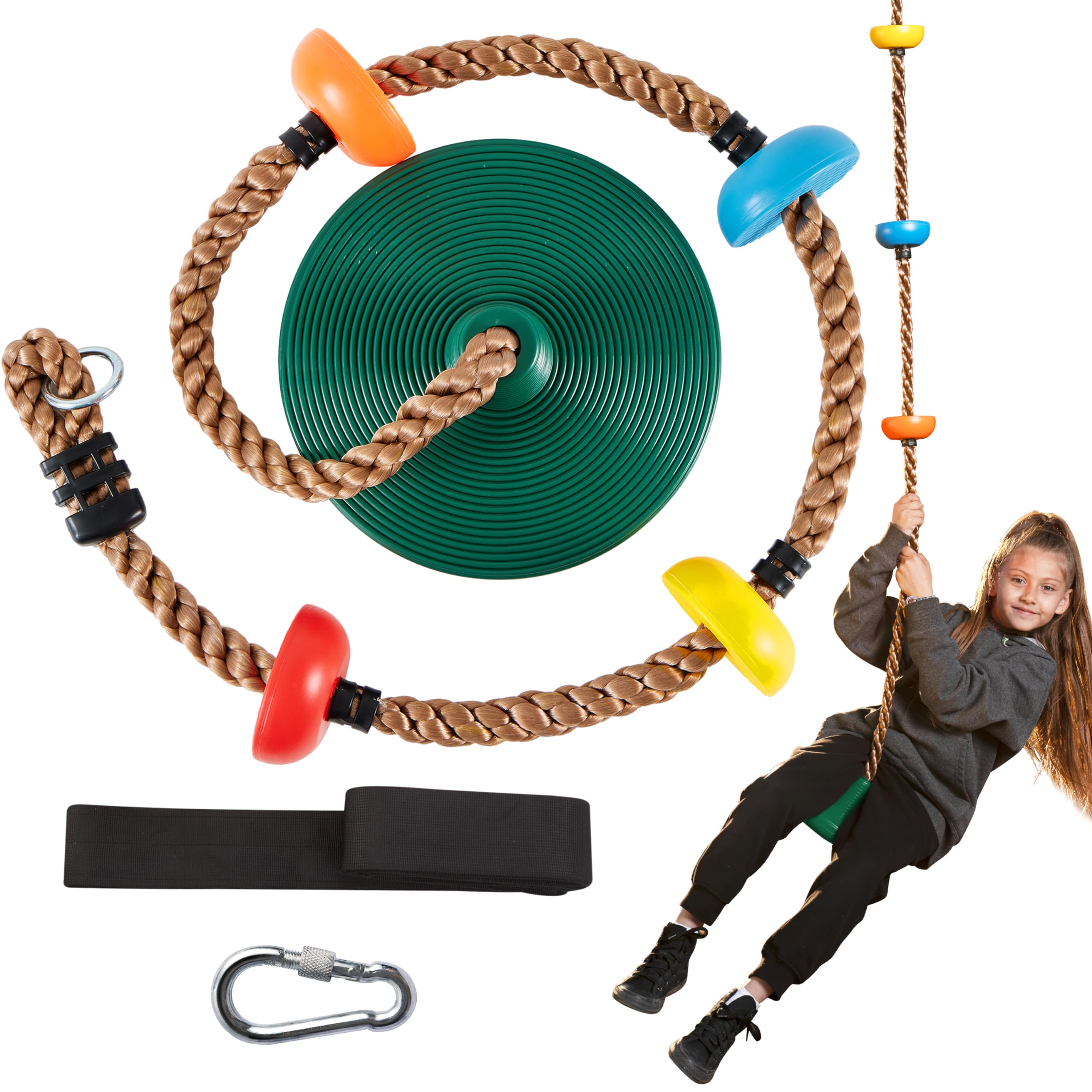 TURFEE Tree Swing with disc seat invites safe outdoor play and balance training.