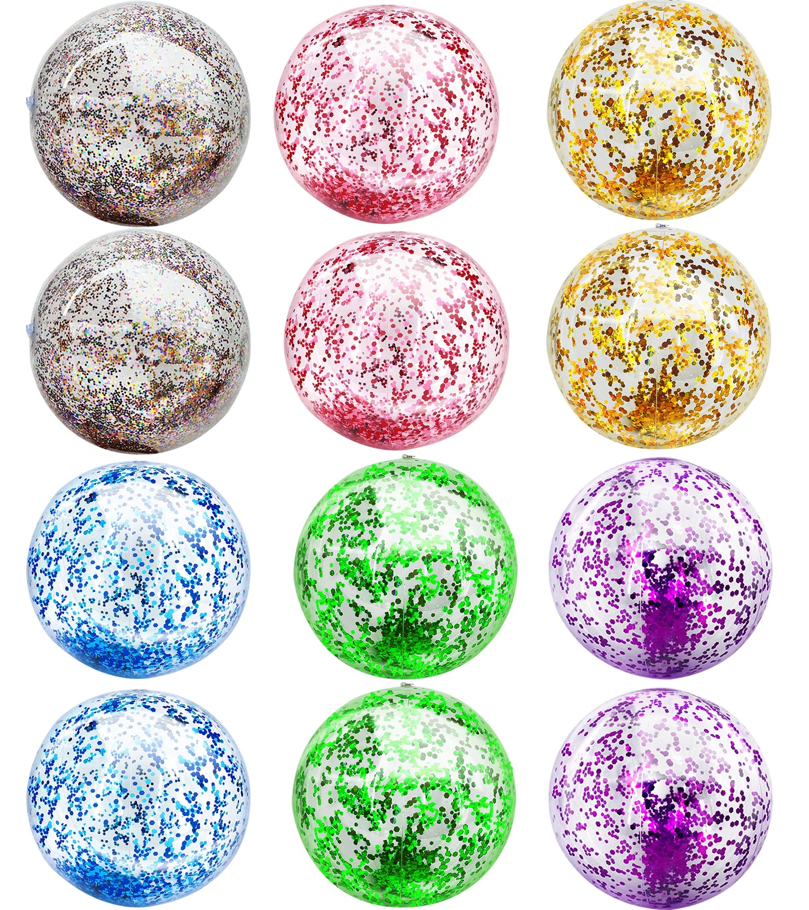 TURNMEON 16-inch glitter beach ball for pool play and sunny outdoor fun.