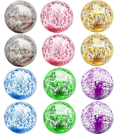 TURNMEON 16-inch glitter beach ball for pool play and sunny outdoor fun.