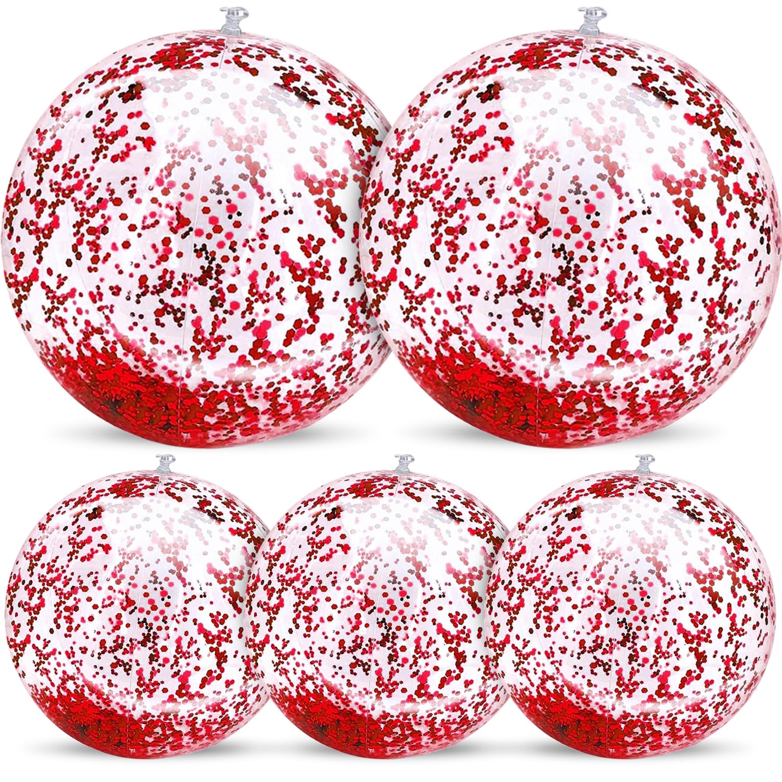 TURNMEON 24-inch transparent sequin beach ball inflated for vibrant outdoor fun