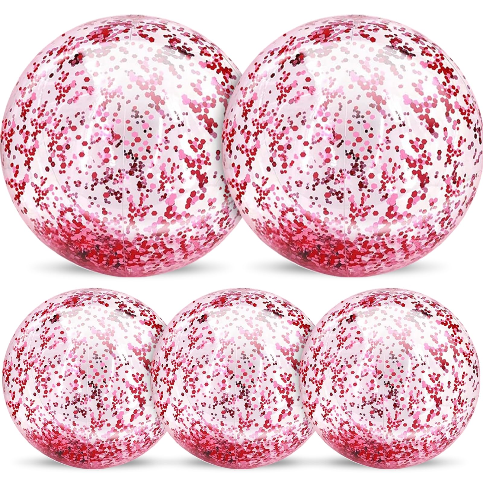 TURNMEON glitter beach ball, 24-inch, ideal for vibrant poolside fun.