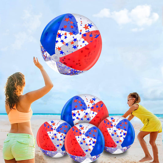 TURNMEON patriotic sequin ball 24inch in pool play, ideal for parties.