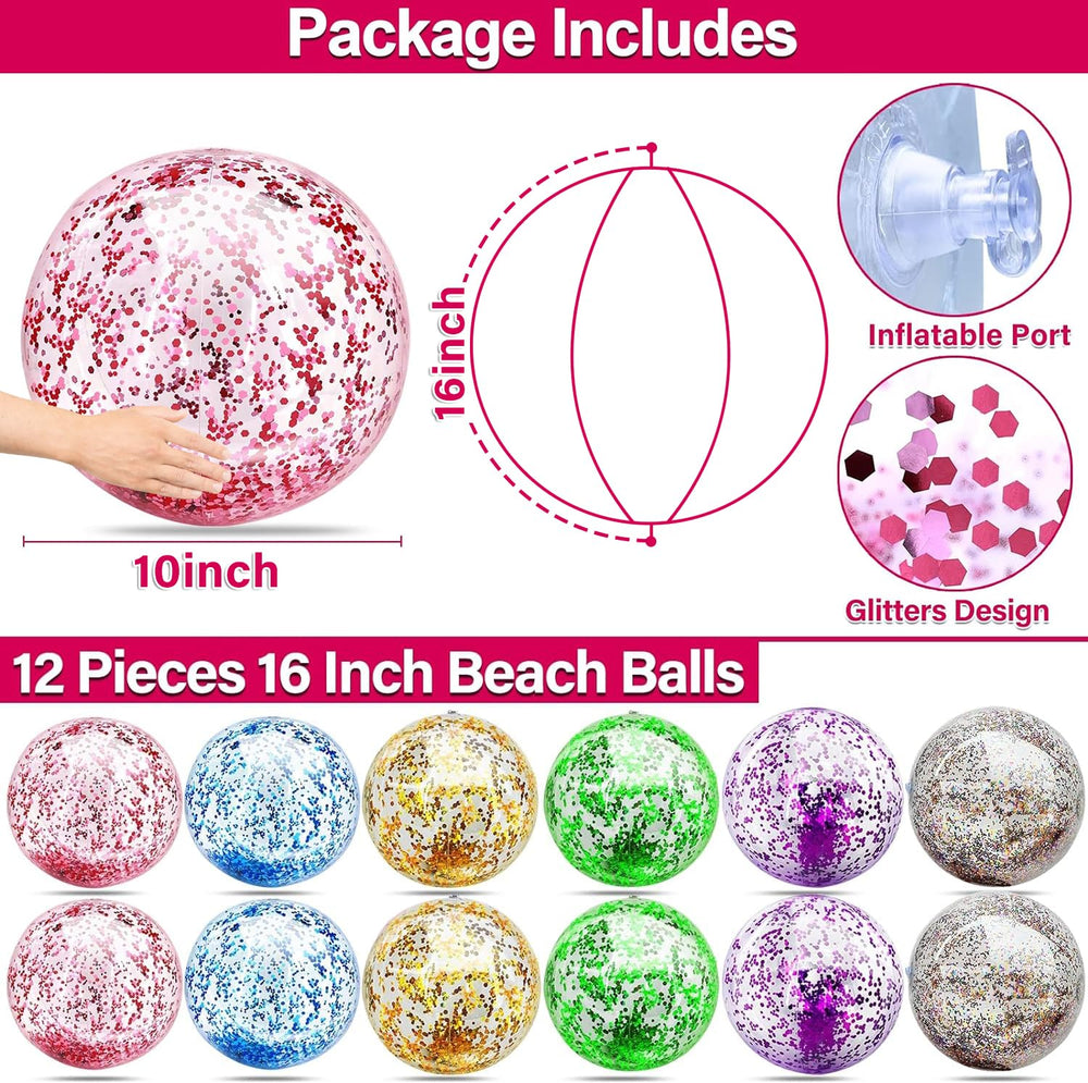 TURNMEON glittery beach ball shines under sun and spotlight.