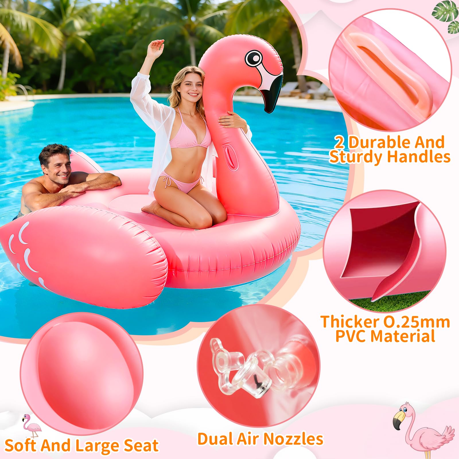 TURNMEON flamingo pool float ideal for pool lake and beach days