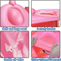 TURNMEON Flamingo neck-port closeup highlights quick inflation for summer fun.