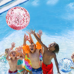 TURNMEON giant glitter beach ball inflates easily for beach parties and games.