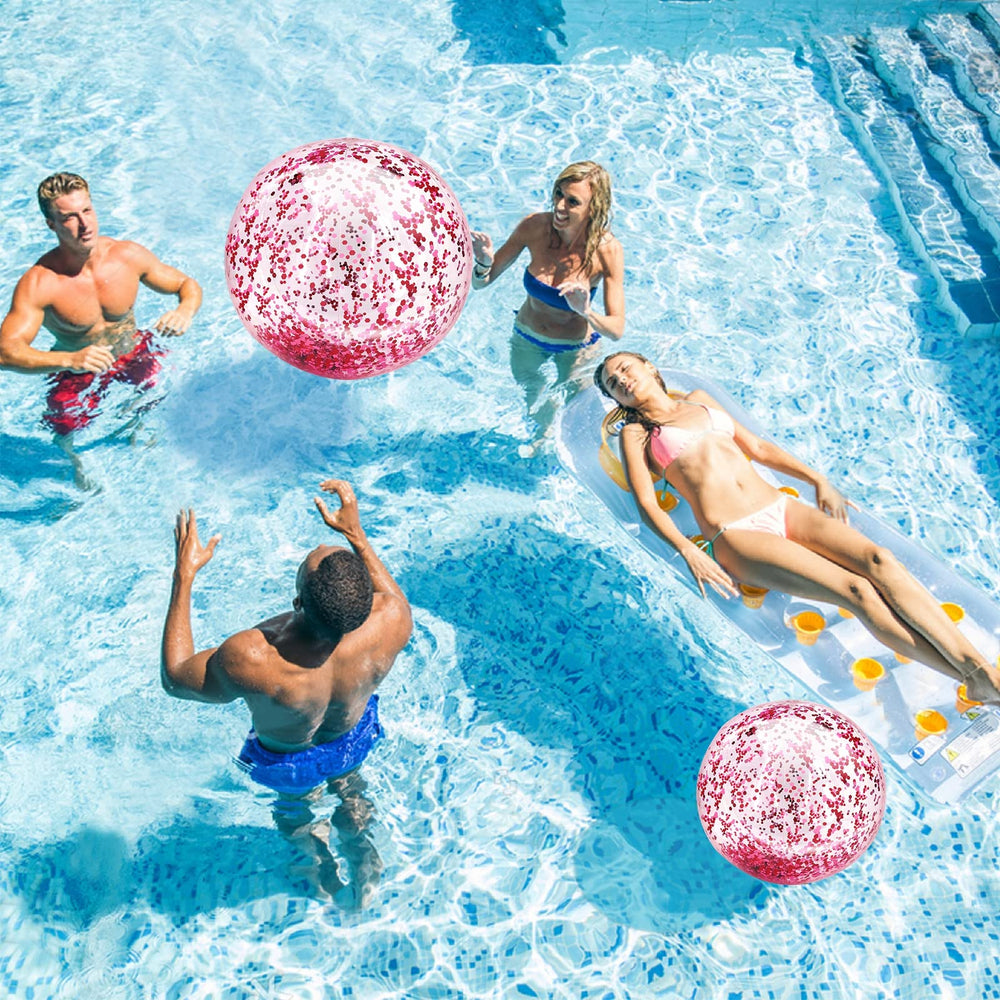 TURNMEON kids playing with glitter balls for safe pool fun.