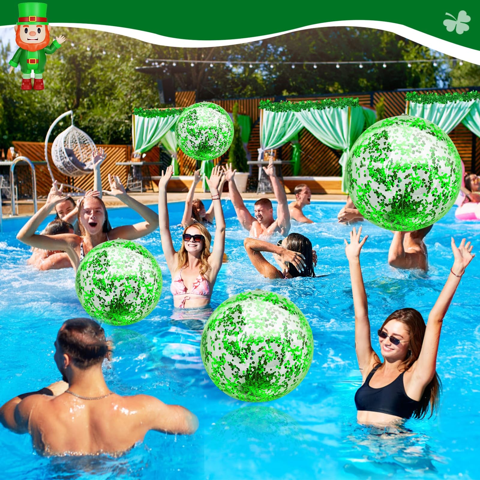 TurnMeon sunlit glitter ball showcases dazzling reflections at pool parties.