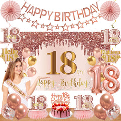 Turypaty 18th birthday backdrop for vibrant photos and party ambience