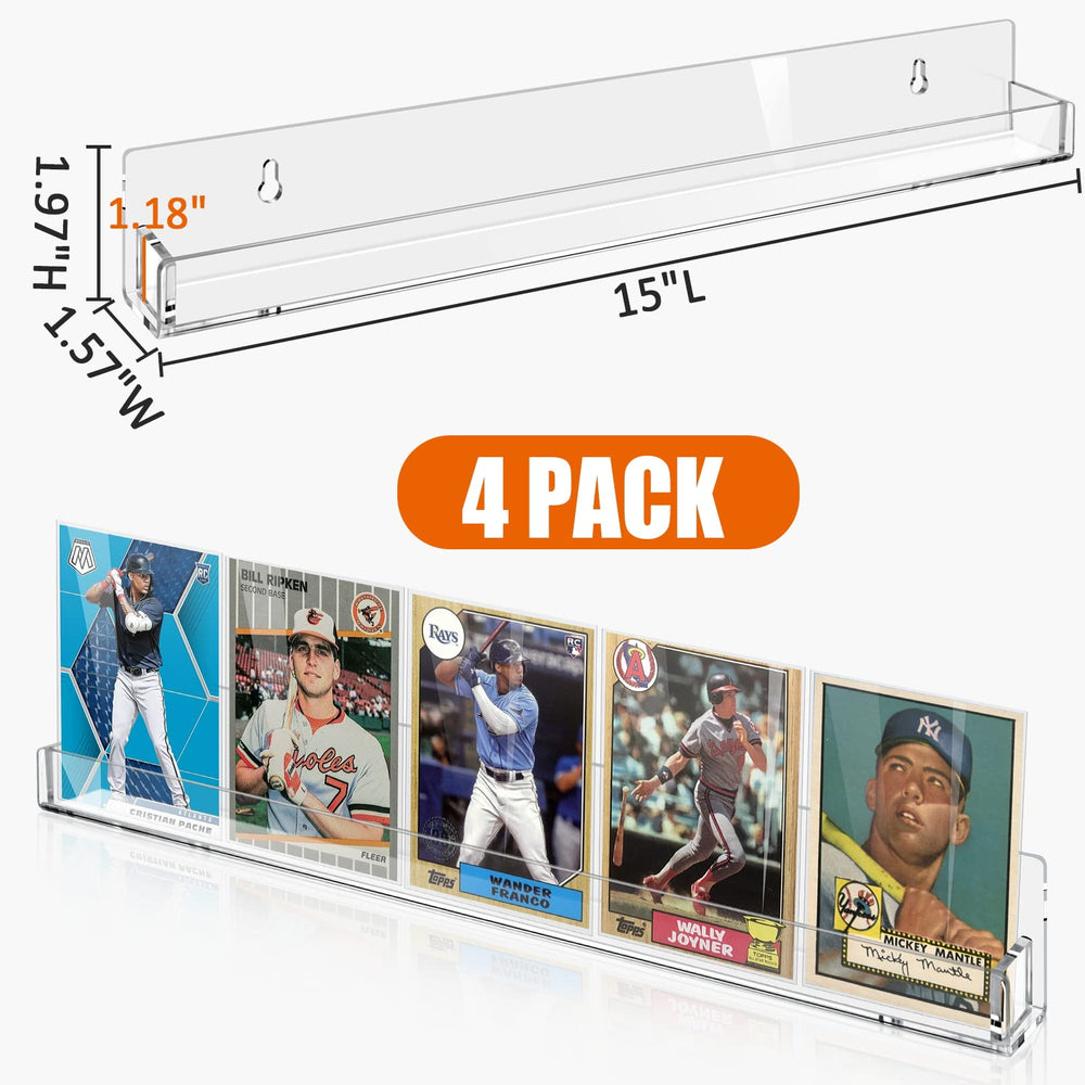 Tutata adjustable shelves let collectors space cards precisely.