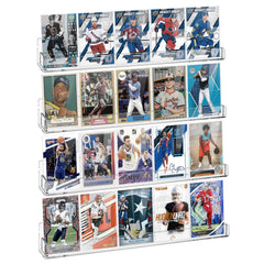 Tutata sports card display wall shelf highlights PSA slabs with a clear acrylic finish.