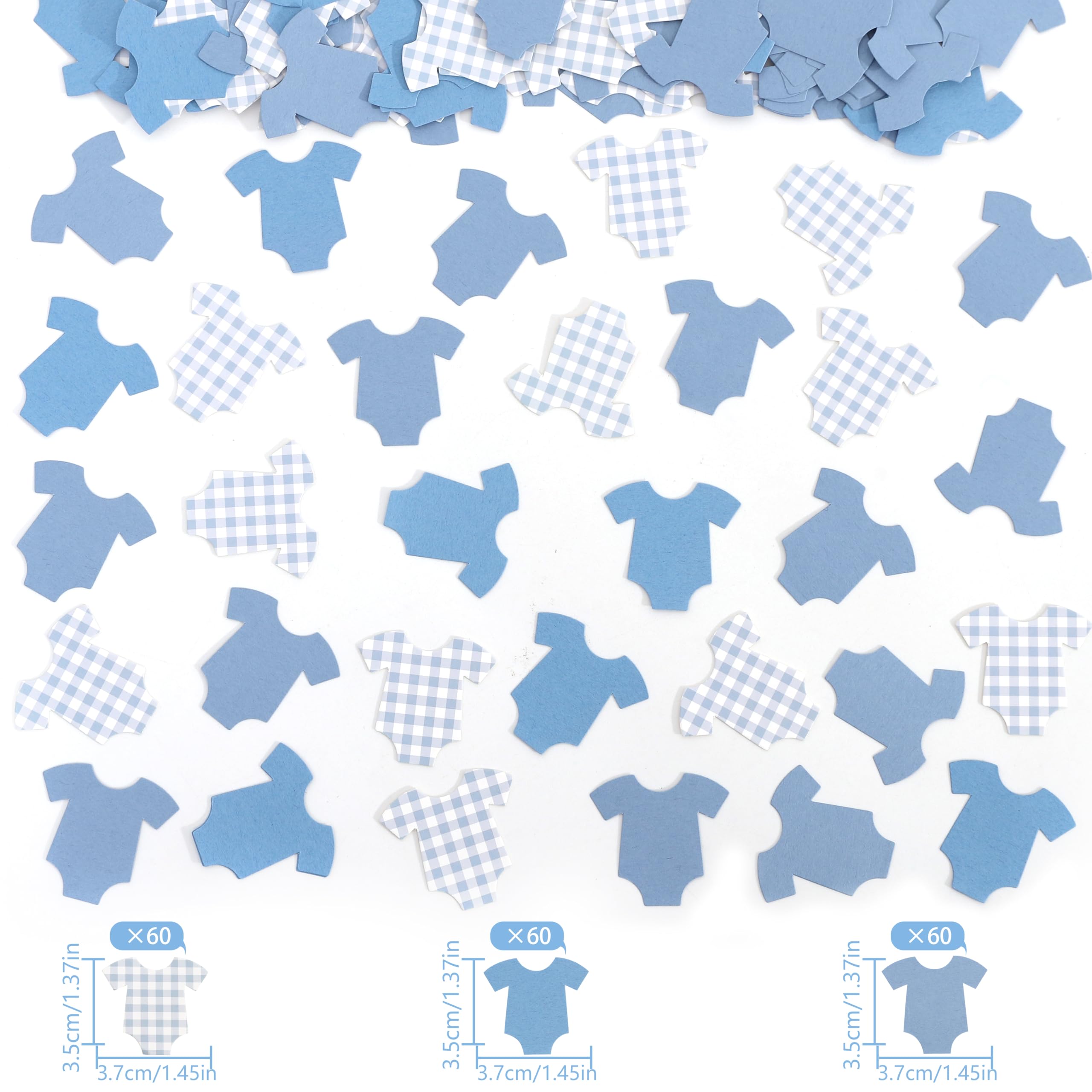 Tutotu blue gingham confetti for stylish baby shower decorations