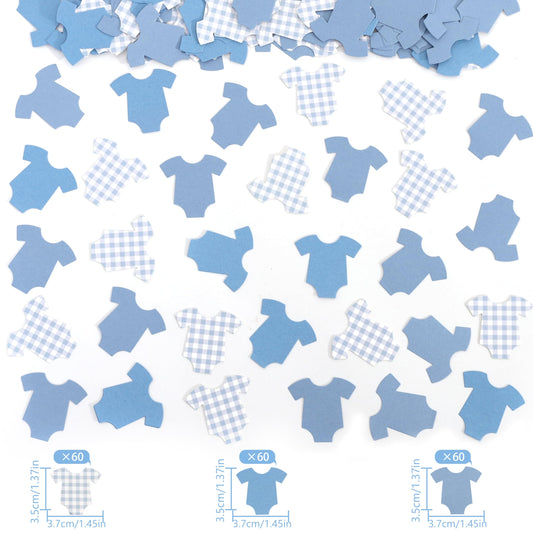 Tutotu blue gingham confetti for stylish baby shower decorations