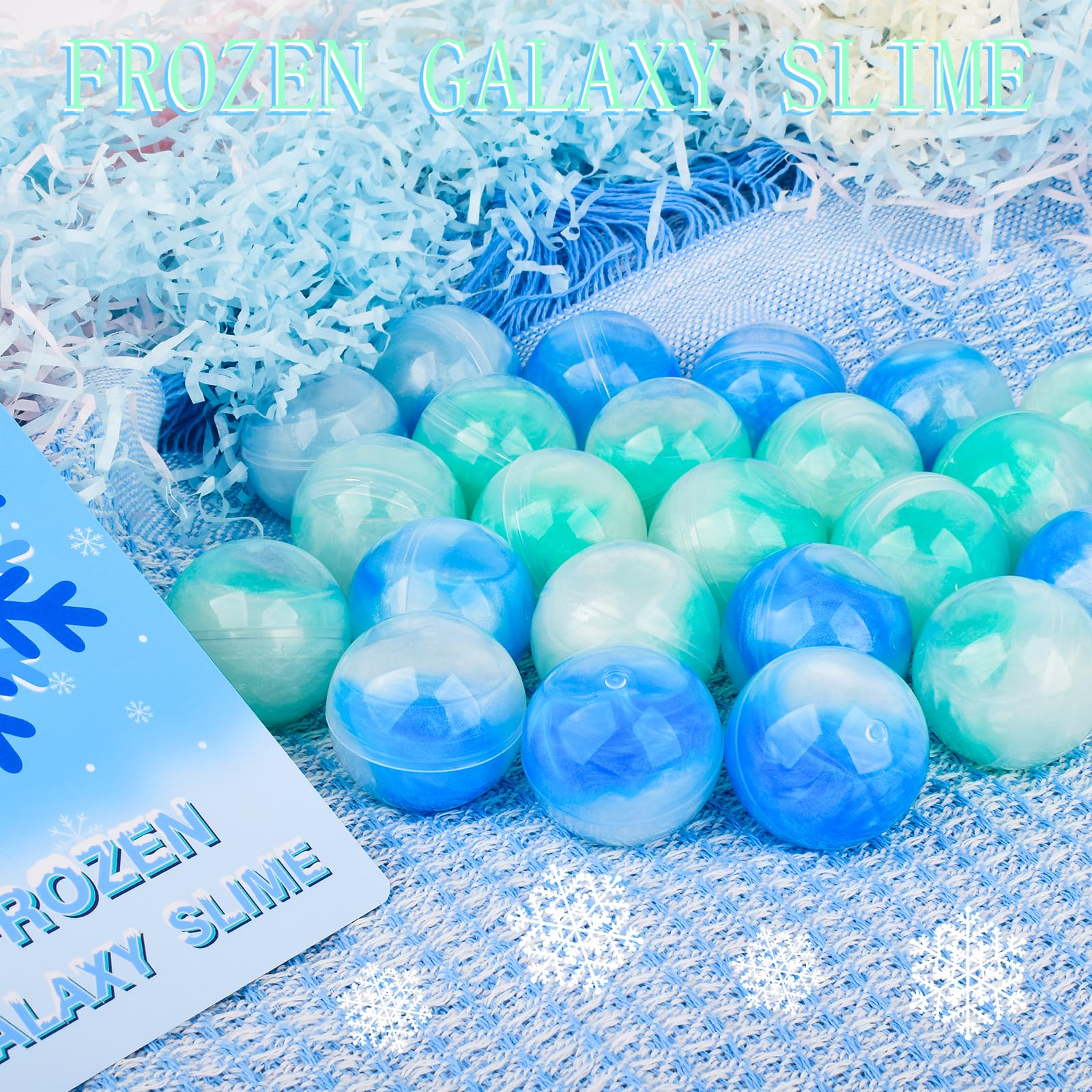 tuupowana blue white green snow slime display, engaging kids in imaginative play