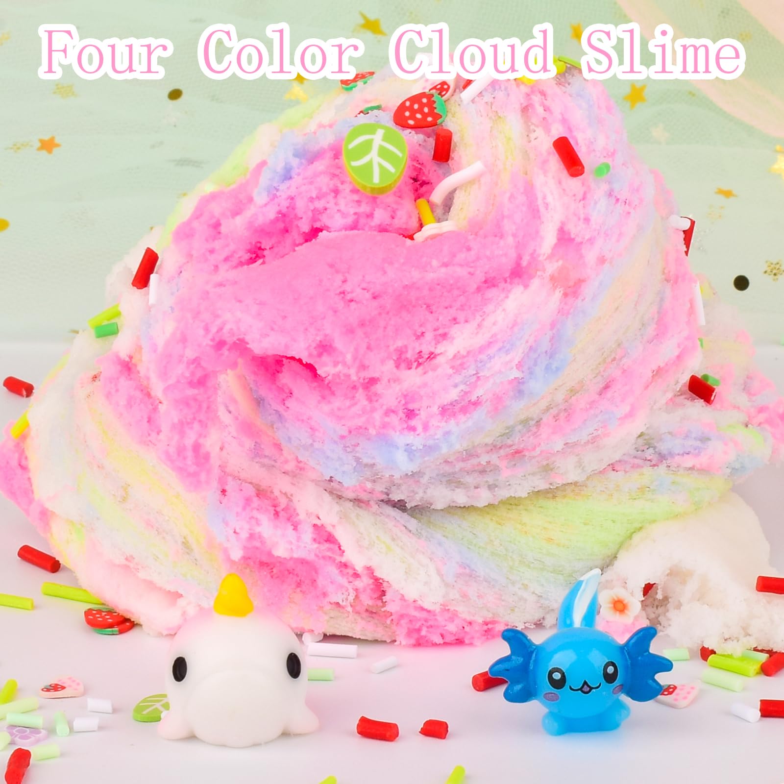 Tuupowana Soft Fluffy Slime Texture invites squishing, stretching, and imaginative play.