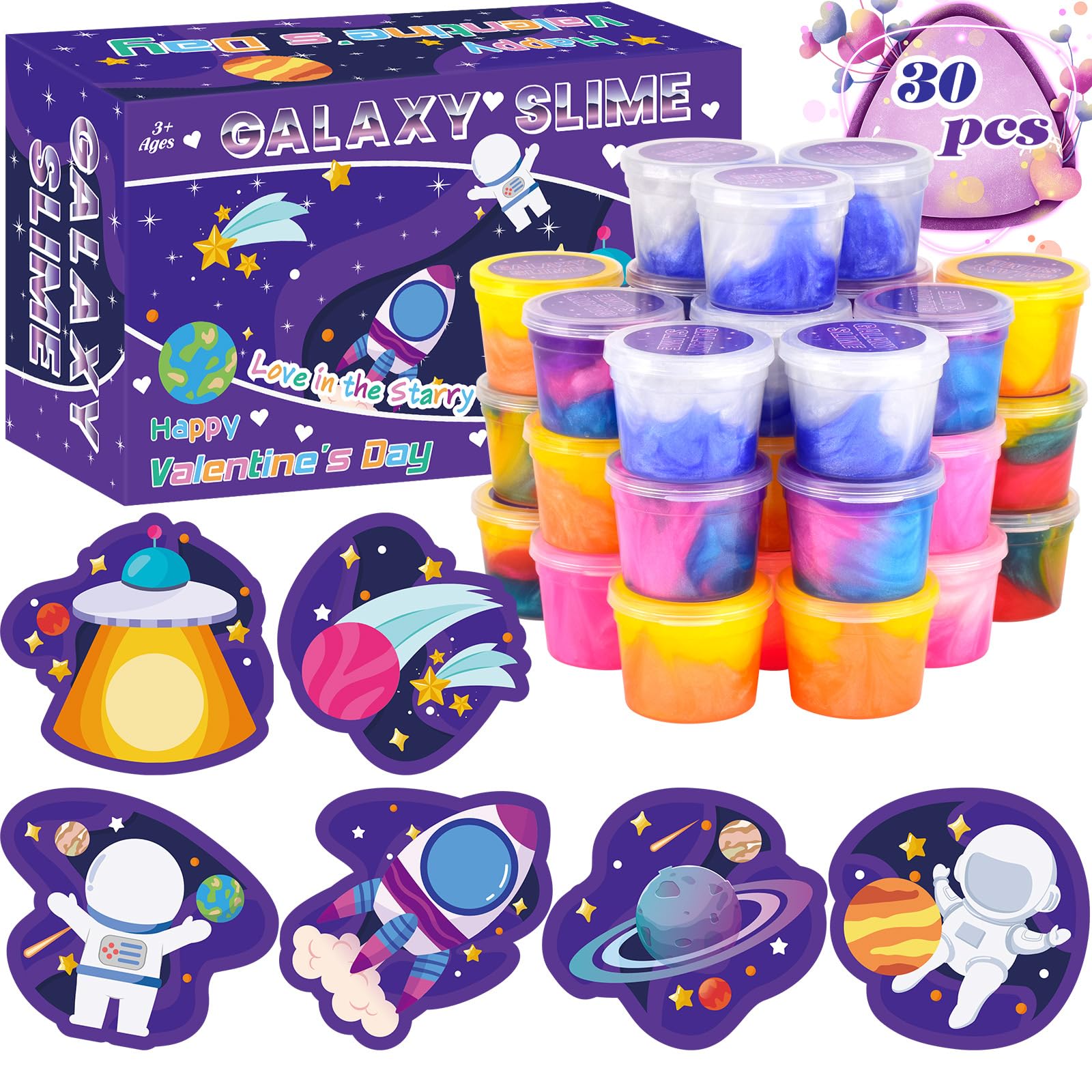 tuupowana valentines slime cards 30-pack card set enhances sharing and fun.