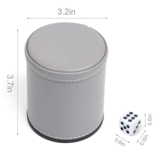 TUZAMA dice set includes six white dice with black pips.
