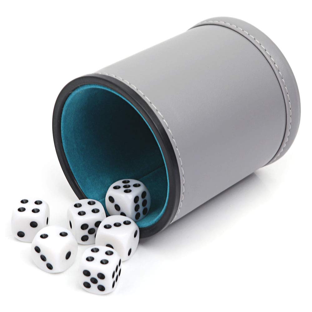 TUZAMA dice cup interior with turquoise velvet lining for premium feel.
