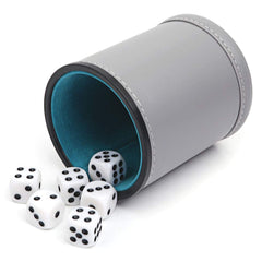 TUZAMA dice cup interior with turquoise velvet lining for premium feel.