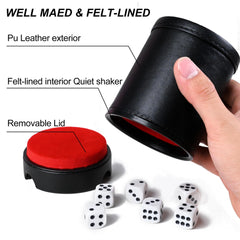 TUZAMA felt-lined interior reduces noise during dice rolling.