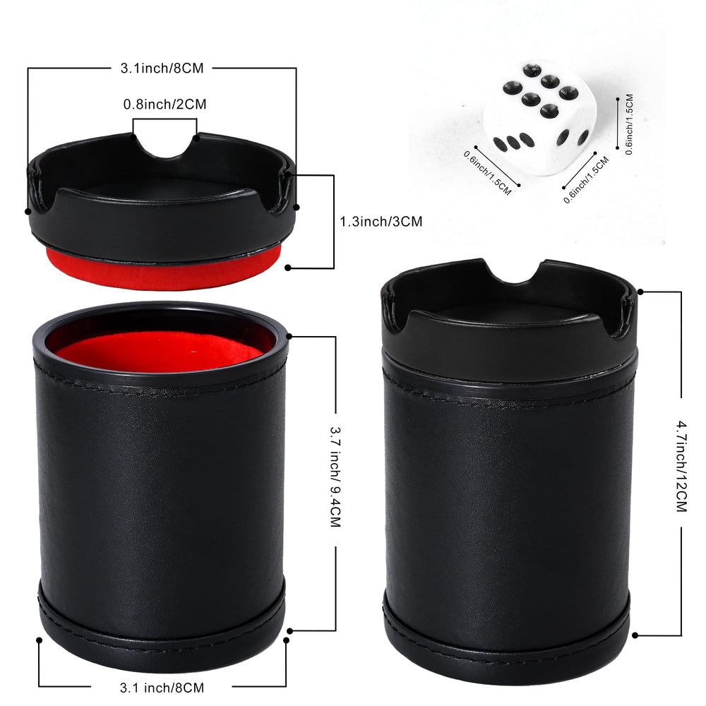 TUZAMA premium PU leather dice cup for durable, stylish game nights.