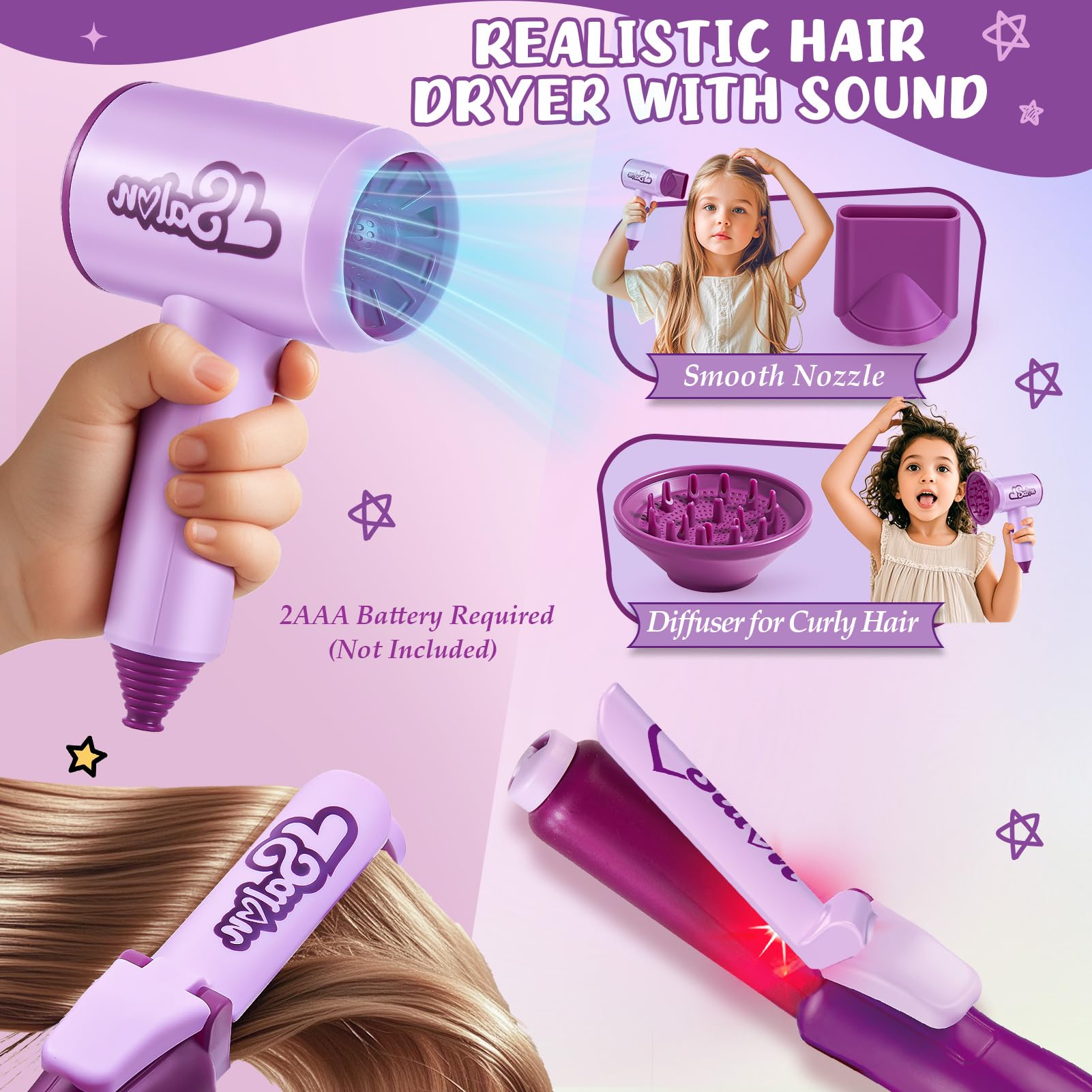 TUZT curling iron with stand enables safe stylish hair styling play