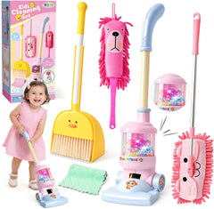 TUZT kids cleaning toys vacuum with lights and beads for imaginative play