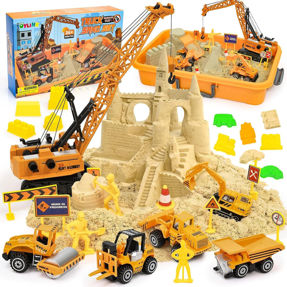 TUZT Kids construction sand playset box – all-in-one kit sparks creative building play.