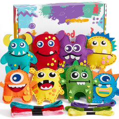 TUZT Monster Sewing Kit packaging shown as a colorful gift-ready box.