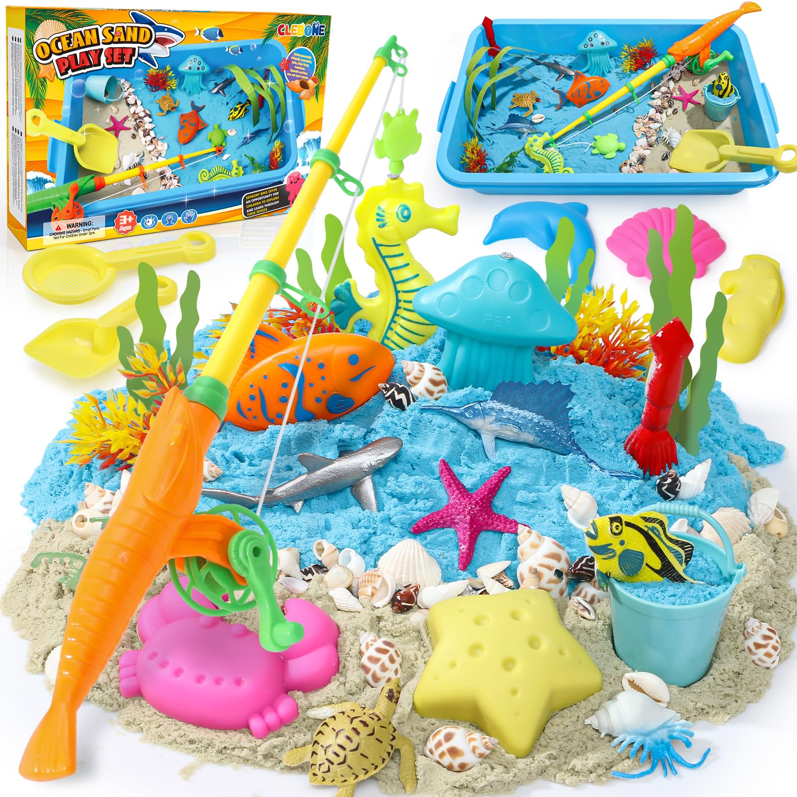 TUZT Ocean Sensory Bin with 2lbs sand for hands-on exploration and creative play