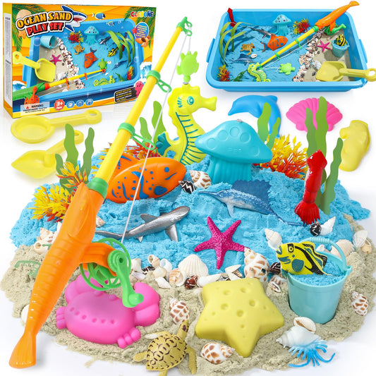 TUZT Ocean Sensory Bin with 2lbs sand for hands-on exploration and creative play
