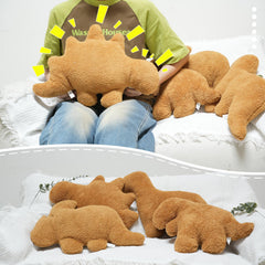 Vacuum-packed TVVPGG Dino Nugget Pillow regains shape after opening.
