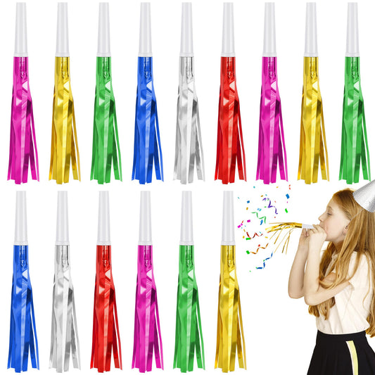 Twavang glitter noise maker close-up with gold fringe for festive ambience.