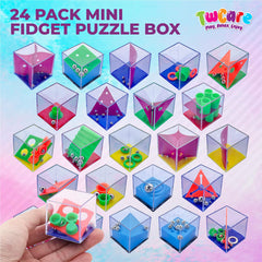 TwCare brain-teaser cubes 24-pack close-up showing colorful, portable puzzle ideas.