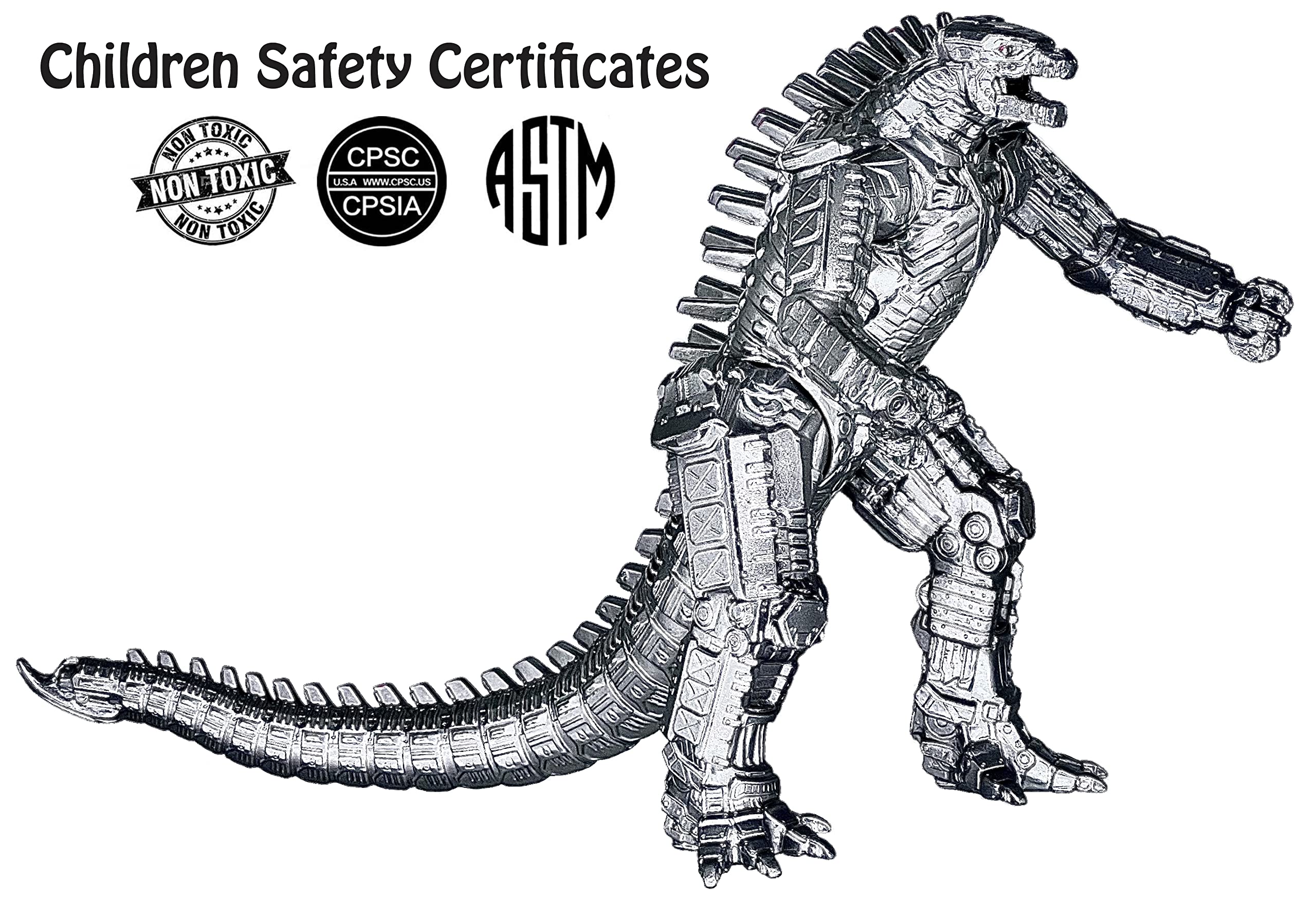 TwCare Mechagodzilla figure front view with battle-ready details for kids.