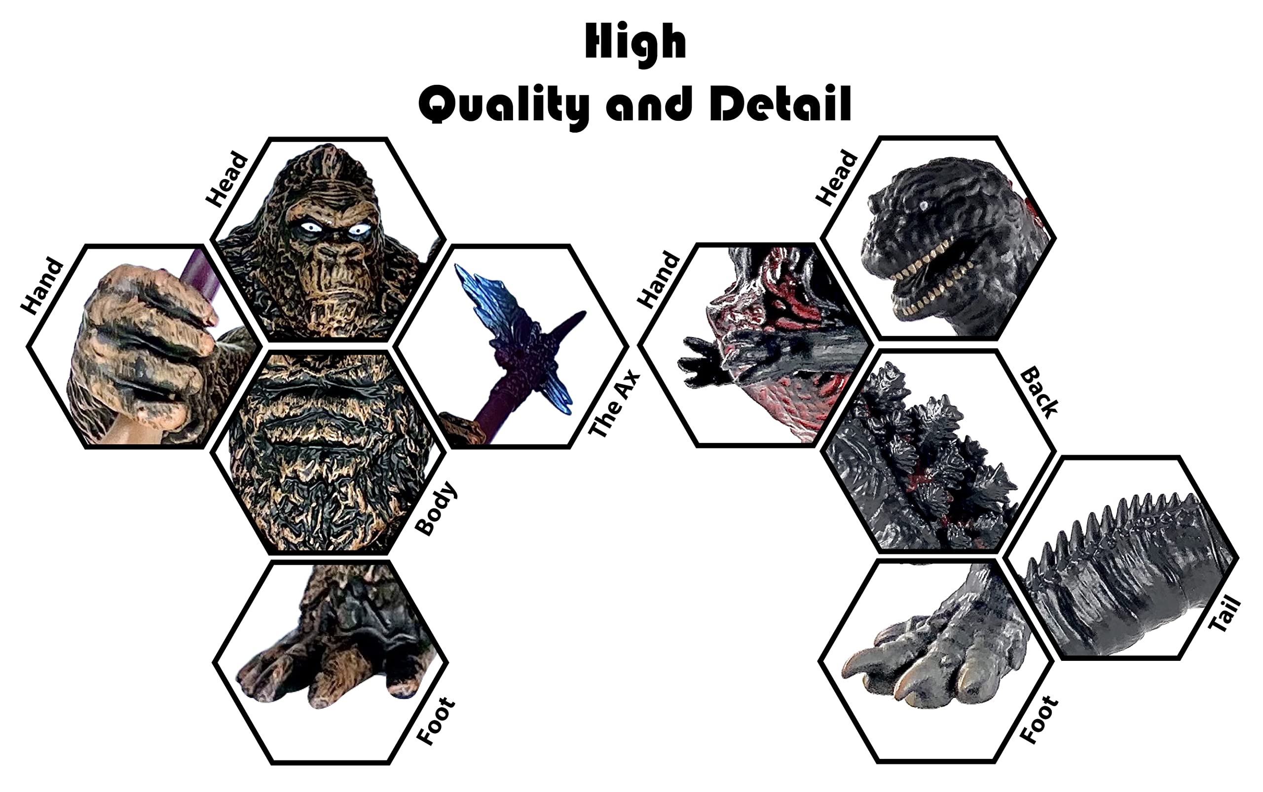 TwCare Monster Dinosaur vs King Kong figure with movable joints for dynamic poses.