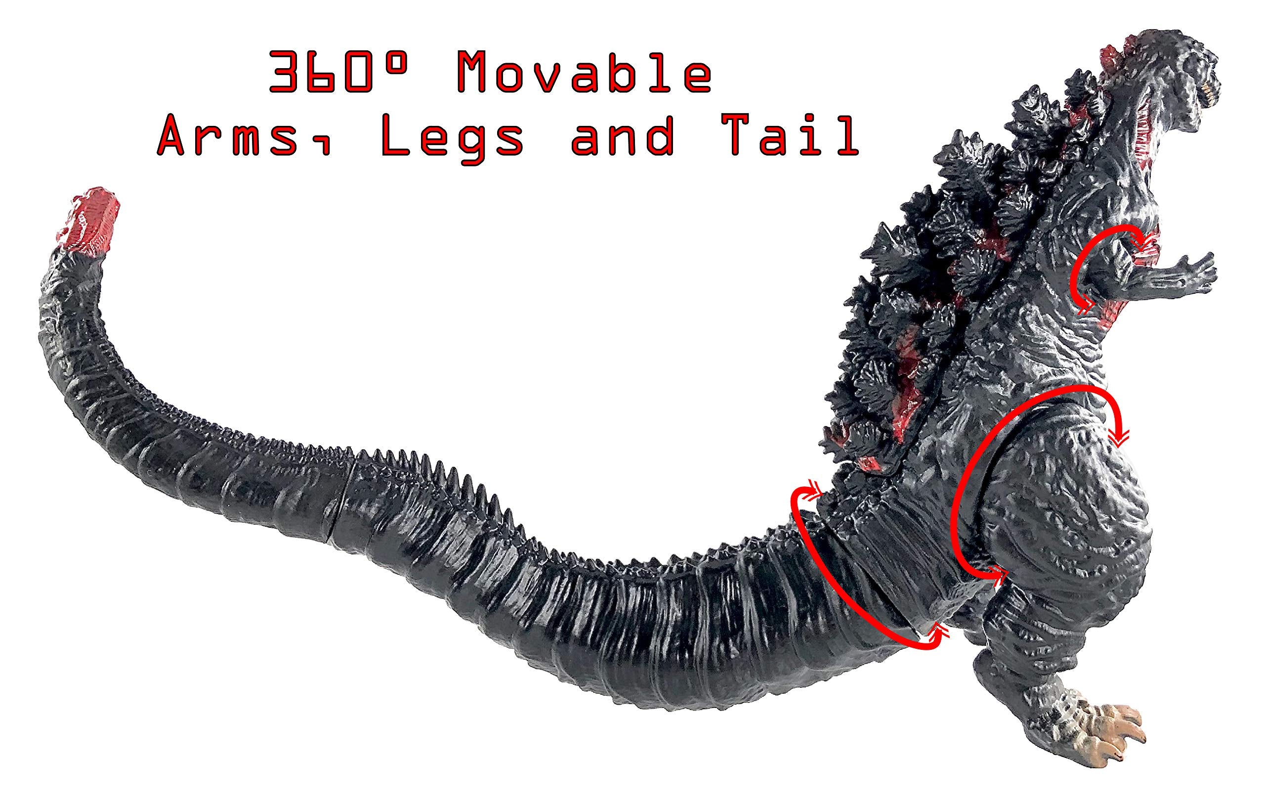 TwCare Shin Godzilla figure sized 6.5 inches for shelf display.