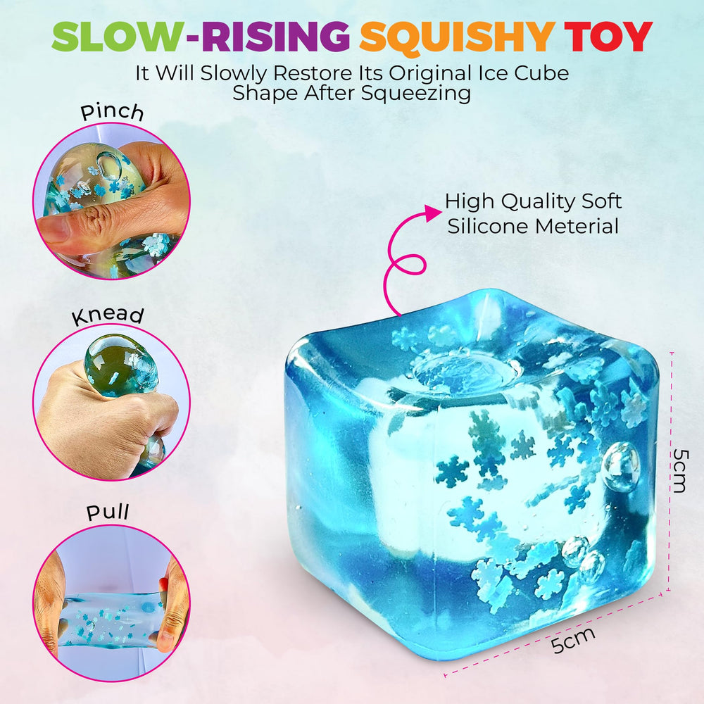 TwCare ice cube stress ball with floating snowflake for focus
