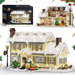 Tweandar Christmas village house assembly with integrated LED lights for cozy holiday ambiance