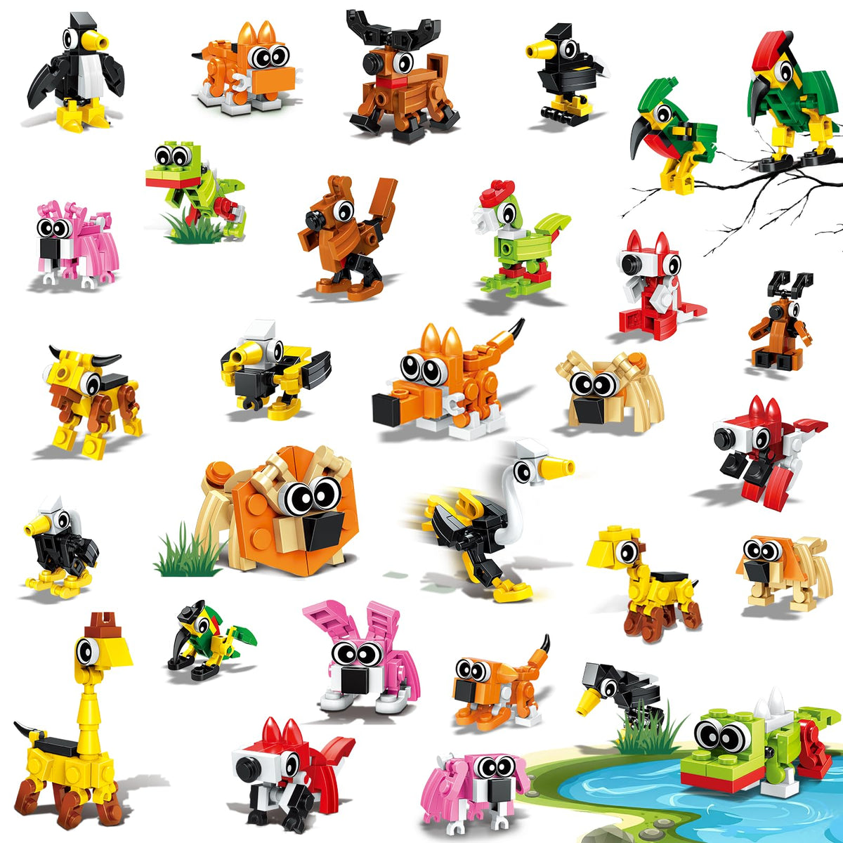 TWERF animal building blocks pack 01 invites imaginative play with colorful mini animals.