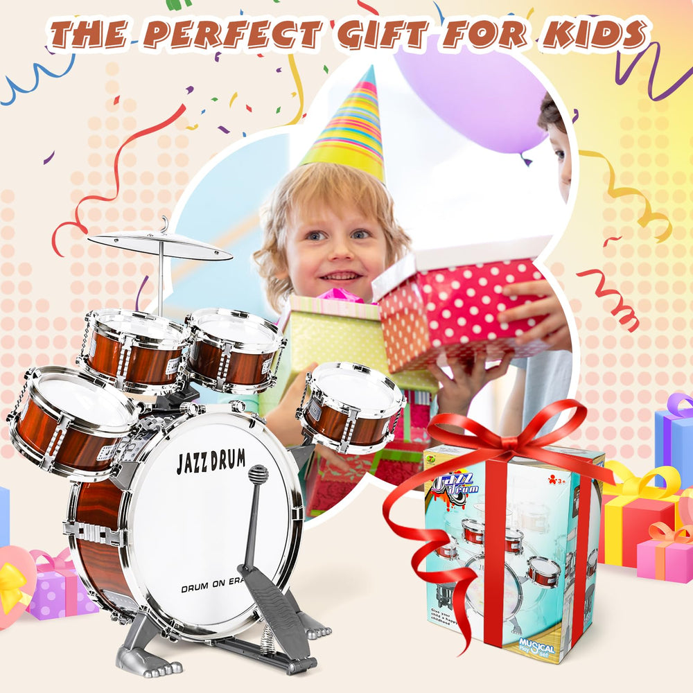 TWFRIC five-drum kit supports rhythm development and motor skills.