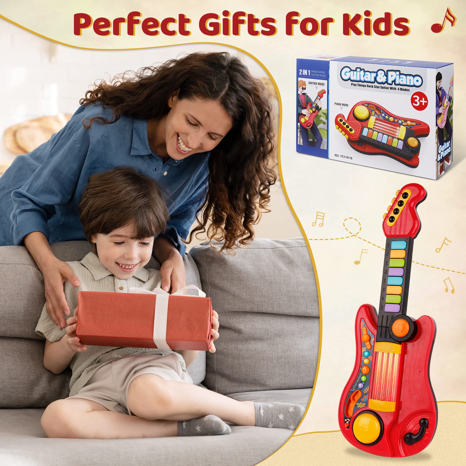 TWFRIC Kids Guitar encourages parent-child play and bonding during music sessions