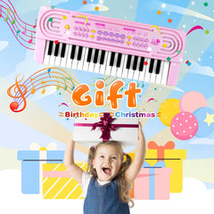 TWFRIC portable pink piano with compact design for travel and practice.