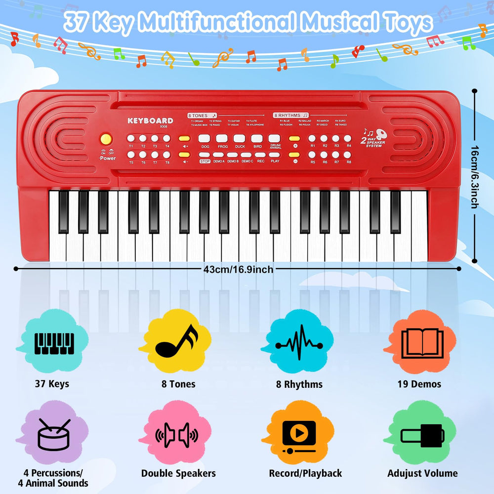 TWFRIC Kids Piano with wood grain keys enhancing tactile beginner friendly practice