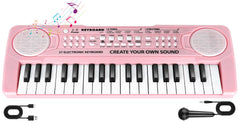TWFRIC pink 37-key kids piano front view for playful music sessions