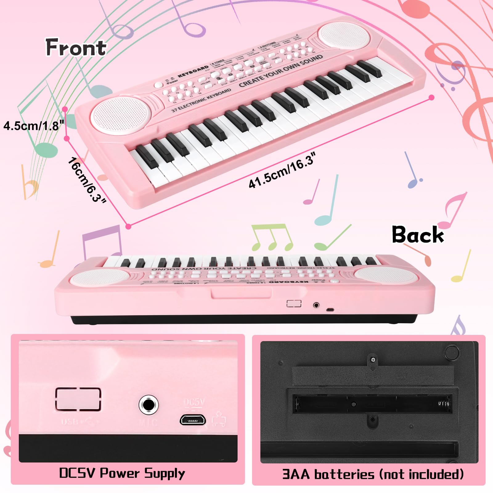 TWFRIC pink piano packaging image, gift-ready design for birthdays