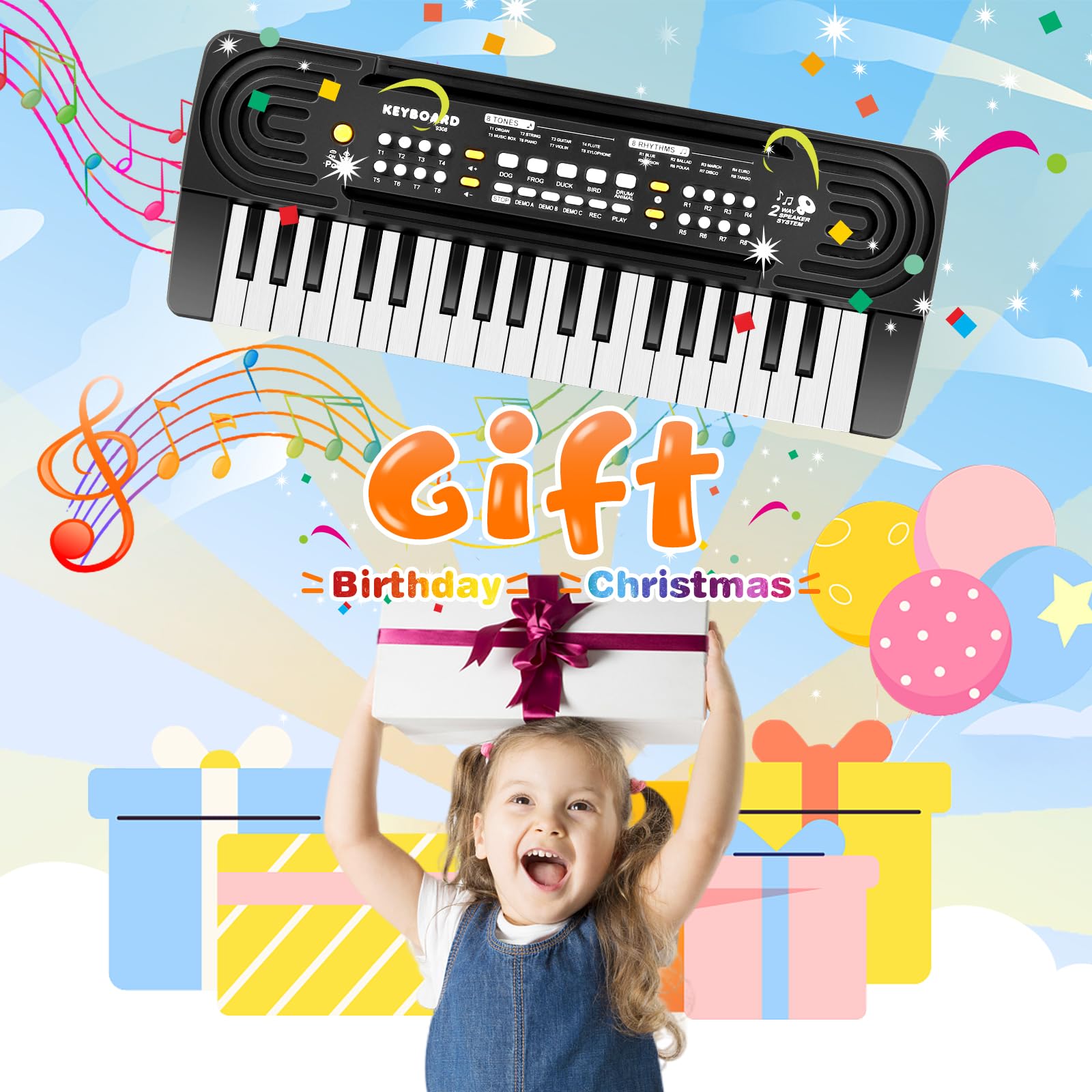 TWFRIC kids piano record playback function enables little creators to listen back