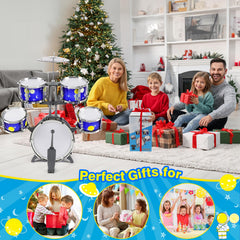 TWFRIC toddler drum set stool view provides comfortable pretend performances.